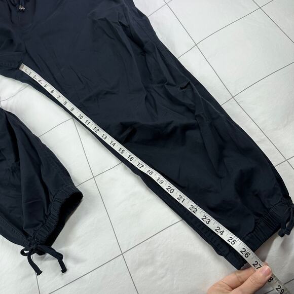 Abercrombie & Fitch Pants Women Large Black Jogger Cotton Baggy Ankle Drawstring - Picture 10 of 12